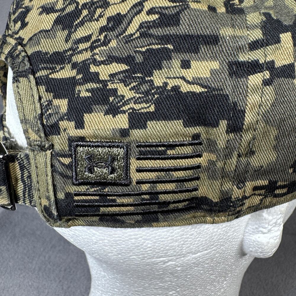 Under Armour Hat Cap Strap Back Mens One Size Green Camo‎ UA Freedom Embroidered - Picture 8 of 13